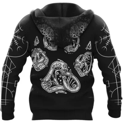 Viking Hoodies – Norse Wolf Design – Wolf Hoodie Fierce Spirit