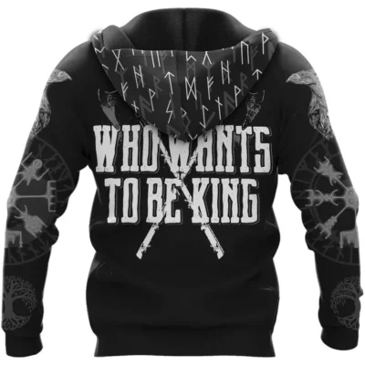 Viking Hoodies – Ragnar Lothbrok – Vegvisir Rune Raven Art