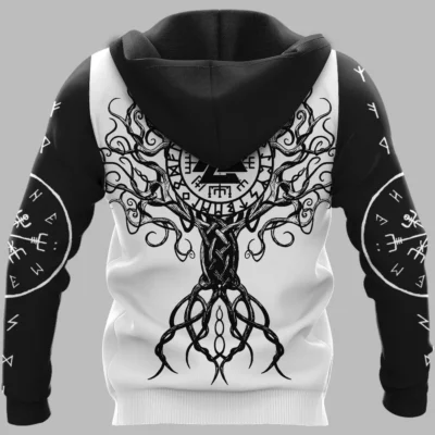 Viking Hoodies – Raven Viking – Hammer of Thor – Yggdrasil Art Legend