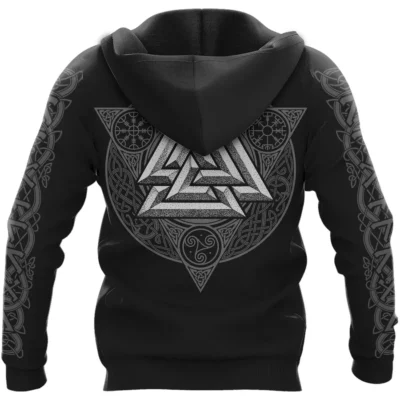 Viking Hoodies – Skull Valhalla – Viking Valknut Symbol Power