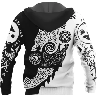 Viking Hoodies – Viking Celtic Knot Wolf Hoodies Legendary Fusion
