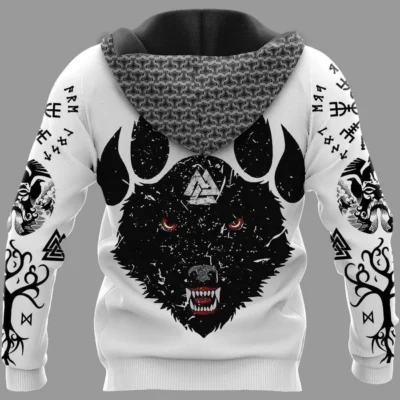 Viking Hoodies – Viking Ragnar – Norse Wolf Symbol Fierce Heritage