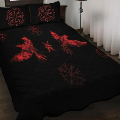 Viking Quilt Bedding Set - Norse Raven Mystic