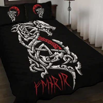 Viking Quilt Bedding Set – Art Fenrir Savage Power