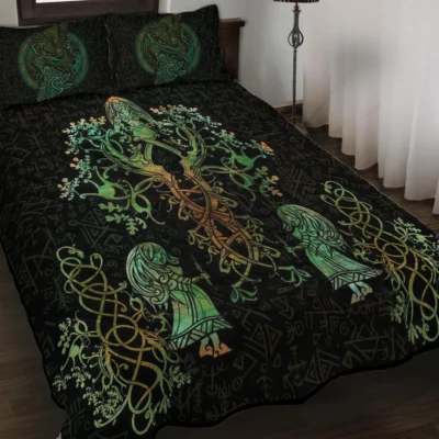 Viking Quilt Bedding Set – Art Tree of Life – Norse Raven Wisdom Viking Quilt Bedding Set – Art Tree of Life – Norse Raven Wisdom