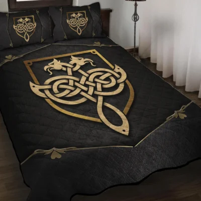 Viking Quilt Bedding Set – Double-Headed Eagle Celtic Power