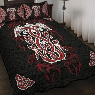 Viking Quilt Bedding Set – Dragon Viking Celtic Mystic Legacy