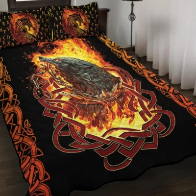 Viking Quilt Bedding Set – Fierce Fenrir Artwork Design Viking Quilt Bedding Set – Fierce Fenrir Artwork Design