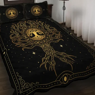 Viking Quilt Bedding Set – Golden Tree of Life Radiant Heritage