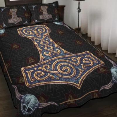 Viking Quilt Bedding Set – Hammer of Thor Mighty Power