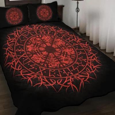 Viking Quilt Bedding Set – Helm of Awe Norse Protection Design