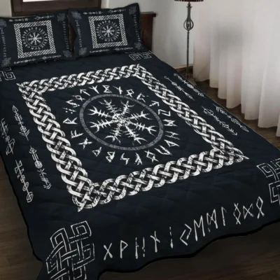 Viking Quilt Bedding Set – Helm of Awe Rune Legendary Protection