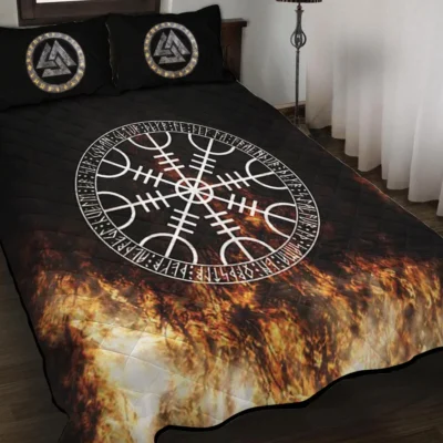 Viking Quilt Bedding Set – Helm of Awe Sacred Protection Design