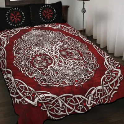 Viking Quilt Bedding Set – Metal Tree of Life Iconic Design