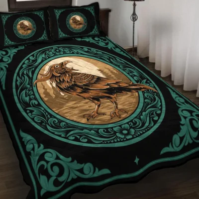 Viking Quilt Bedding Set – Norse Raven Design Legendary Spirit