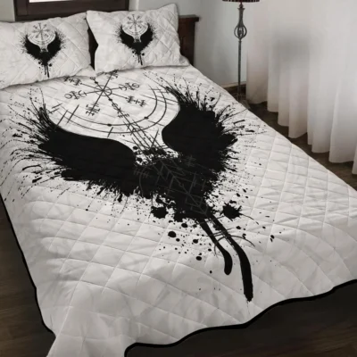Viking Quilt Bedding Set – Norse Raven Mystic Design