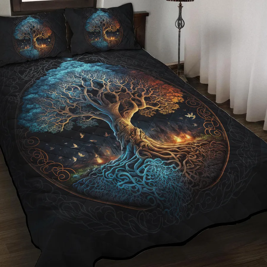 Viking Quilt Bedding Set – Tree of Life Artwork Eternal Harmony Viking Quilt Bedding Set – Tree of Life Artwork Eternal Harmony