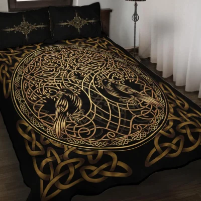 Viking Quilt Bedding Set – Tree of Life Celtic Harmony Design