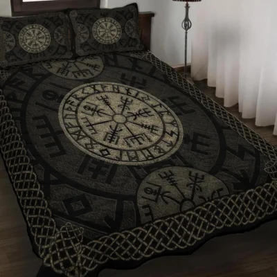 Viking Quilt Bedding Set – Vegvisir Viking Compass Guiding Spirit
