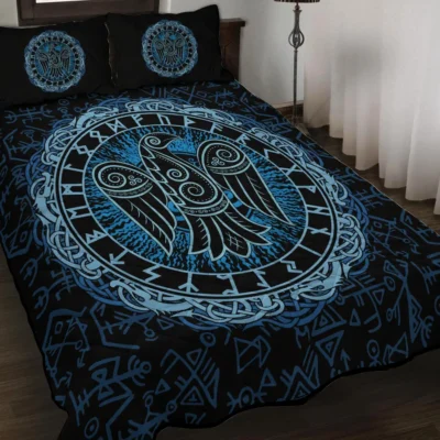 Viking Quilt Bedding Set – Viking Celtic Raven Epic Design