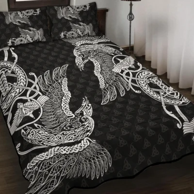 Viking Quilt Bedding Set – Viking Celtic Raven Timeless Wisdom