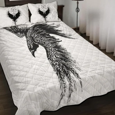 Viking Quilt Bedding Set – Viking Raven Art Mystic Legend Viking Quilt Bedding Set – Viking Raven Art Mystic Legend
