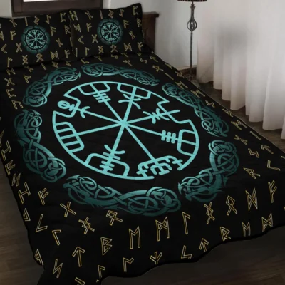 Viking Quilt Bedding Set – Viking Rune Compass Legendary Design Viking Quilt Bedding Set – Viking Rune Compass Legendary Design
