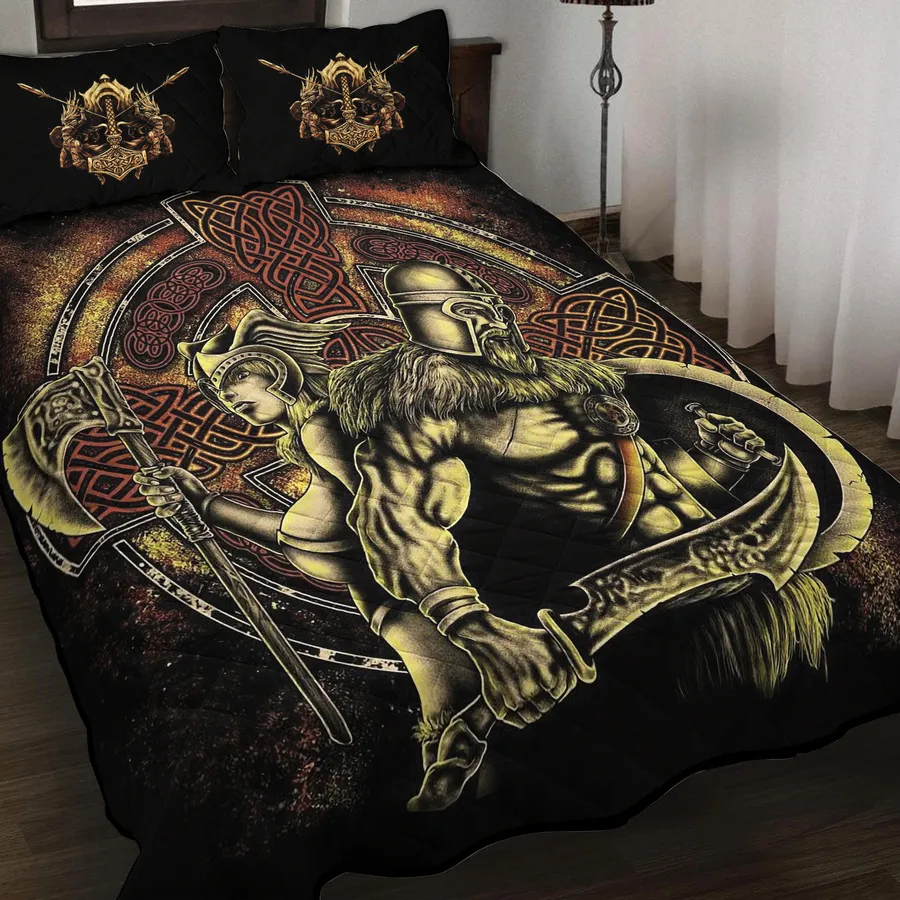 Viking Quilt Bedding Set – Viking Warriors Art Legendary Design Viking Quilt Bedding Set – Viking Warriors Art Legendary Design