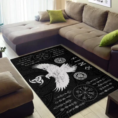 Viking Rug - Viking Raven Valiant Floor Art