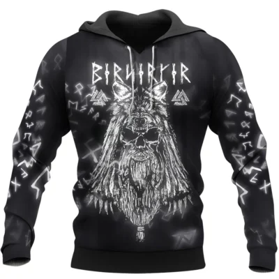 Berserk Hoodies – Viking Hoodies Featuring Fenrir Wolf And Ancient Rune