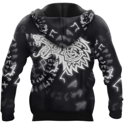 Berserk Hoodies – Viking Hoodies Featuring Fenrir Wolf And Ancient Rune