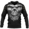 Hoodie Viking – Bearded Viking Skull – Compass Norse Guiding Spirit
