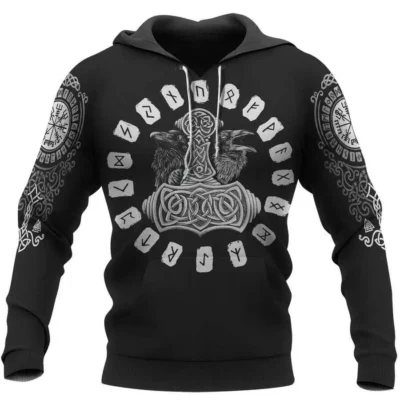 Hoodie Viking – Mjolnir Rune – Raven Viking Legacy