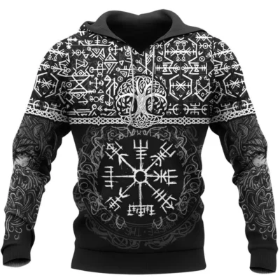 Viking Store Hoodie Viking – Vegvísir Compass – Valknut Symbol Guardian