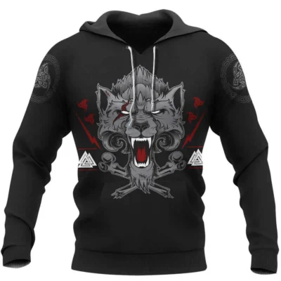 Hoodie Viking – Wolf of Odin – Wolf Hoodies Fierce Spirit