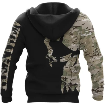 Hoodie Viking -Skulls Hoodie With Camouflage Pattern And Heathen