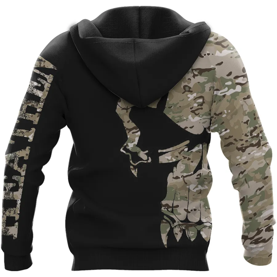 Hoodie Viking -Skulls Hoodie With Camouflage Pattern And Heathen Hoodie Viking -Skulls Hoodie With Camouflage Pattern And Heathen