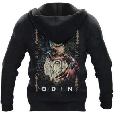 Hoodie Wolf – Hoodie Viking Featuring Fenrir And Odin Mythic