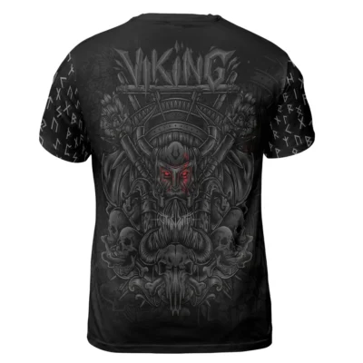 Mens Viking Shirt Featuring Jormungandr – Son Of Loki With Ancient Rune Symbol