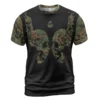 Norse T Shirt – Viking Skull Art with Camouflage Pattern