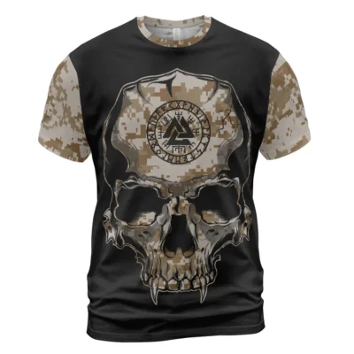Norse T Shirts – Viking Skull Drawing Warrior Design