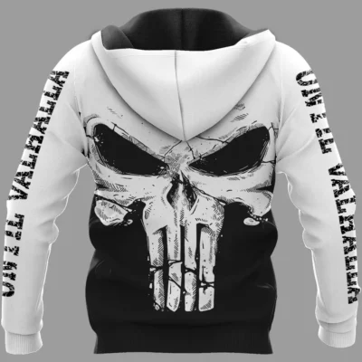Until Valhalla Hoodie – Bold Skull Hoodie With Valknut Symbol