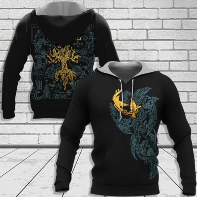 Viking Hoodie – Art Yggdrasil – Munin and Hugin Mythic Wisdom Viking Hoodie – Art Yggdrasil – Munin and Hugin Mythic Wisdom