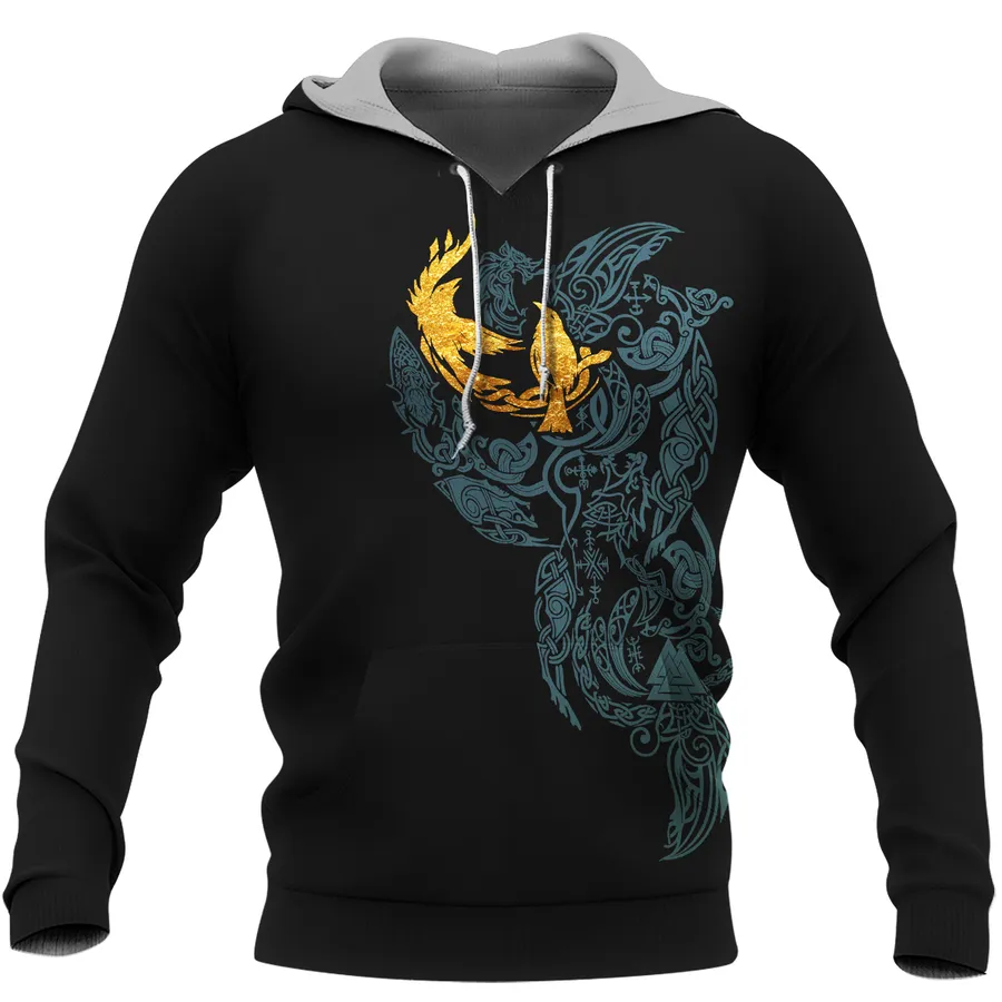 Viking Hoodie – Art Yggdrasil – Munin and Hugin Mythic Wisdom Viking Hoodie – Art Yggdrasil – Munin and Hugin Mythic Wisdom