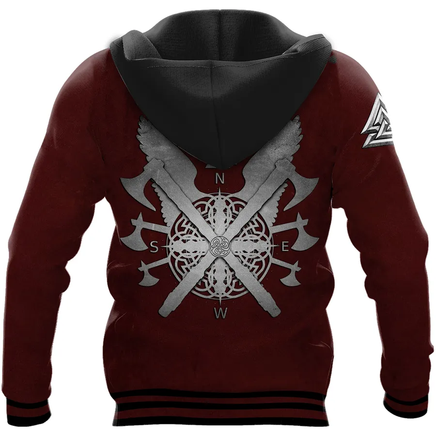 Viking Hoodie - Berserk Hoodie Featuring Berserker Warrior With Axe Viking Hoodie - Berserk Hoodie Featuring Berserker Warrior With Axe