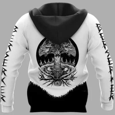 Viking Hoodie - Berserker Bear Hoodie with Warrior Spirit