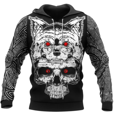 Viking Hoodie – Berserker Hoodie – Norse Raven Savage Spirit