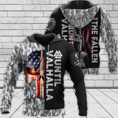 Viking Hoodie – Camo Until Valhalla Hoodie Warrior Spirit