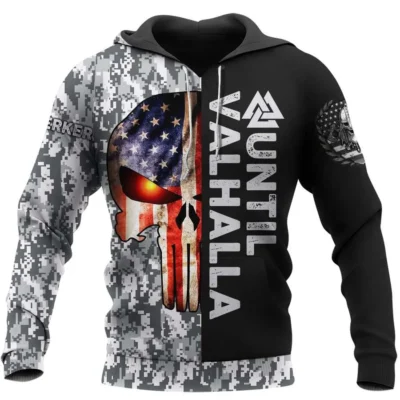 Viking Hoodie – Camo Until Valhalla Hoodie Warrior Spirit