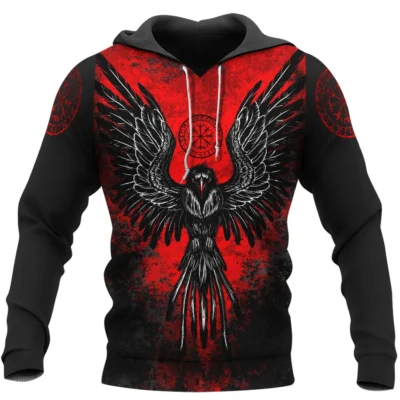 Viking Hoodie – Norse Raven – Norse Compass Mystic Guide
